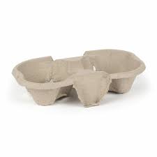 Takeaway 2 Cup Carry Trays -Recyclable & Compostable x 150