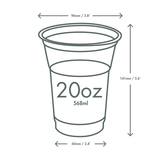 20oz PLA disposable cold cup  1x50 or 1x1000