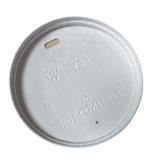 8oz Compostable & Biodegradable Takeaway White Sip Through Lids (Sleeve of 50)