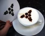 Cappuccino Coffee Stencils Template - Christmas Holly (4438159163480)