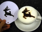 Cappuccino Coffee Stencils Template - Christmas Reindeer (4438159327320)