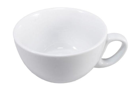 White Ceramic ROUND CUP 9OZ - ROUND HANDLE (4438163619928)